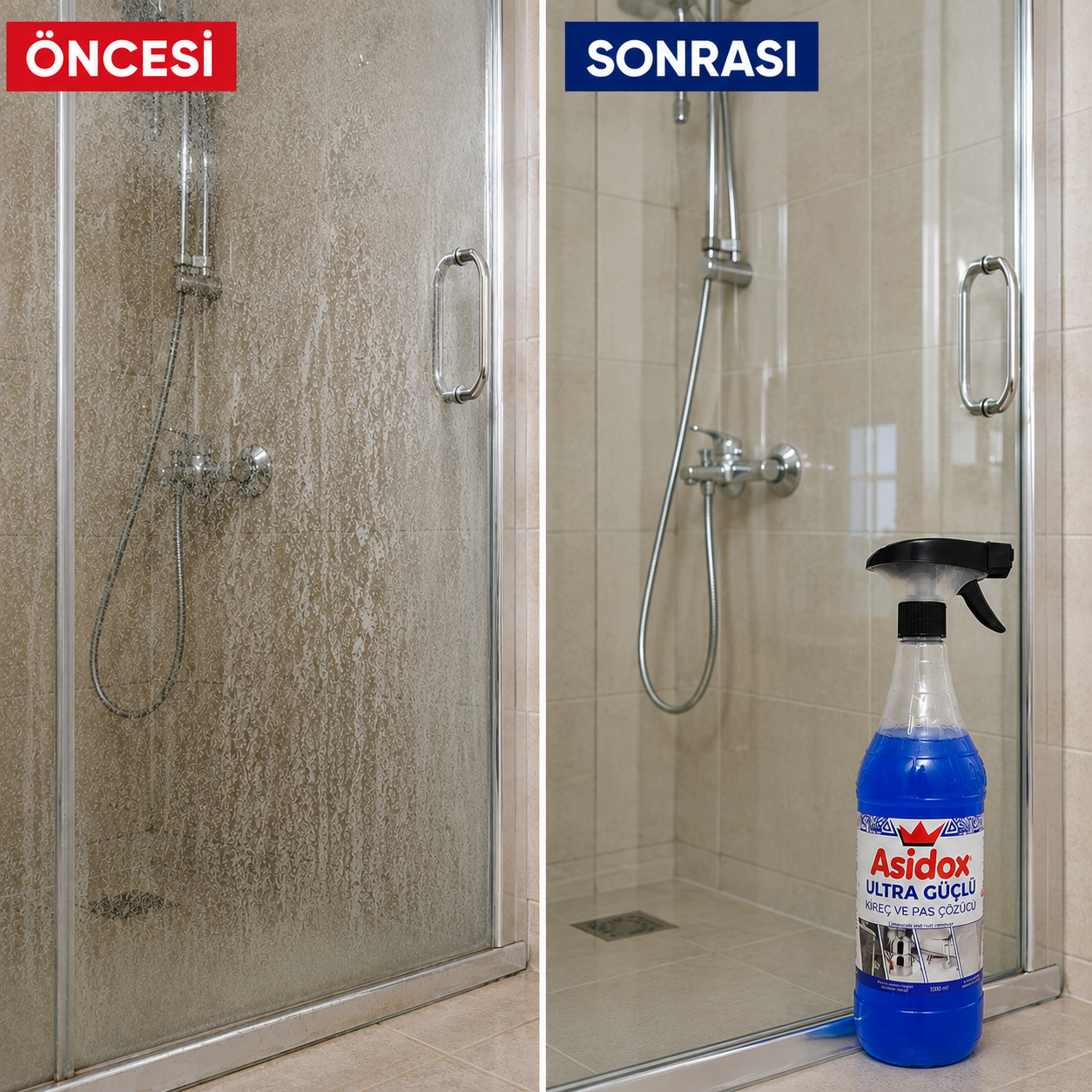ASİDOX ULTRA GÜÇLÜ OVALAMA GEREKTİRMEYEN KİREÇ VE PAS ÇÖZÜCÜ-1000ml