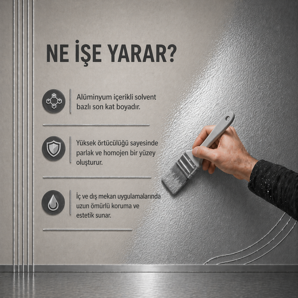 Uzun Ömürlü Yaldız Efektli Alüminyum Boya-Gümüş