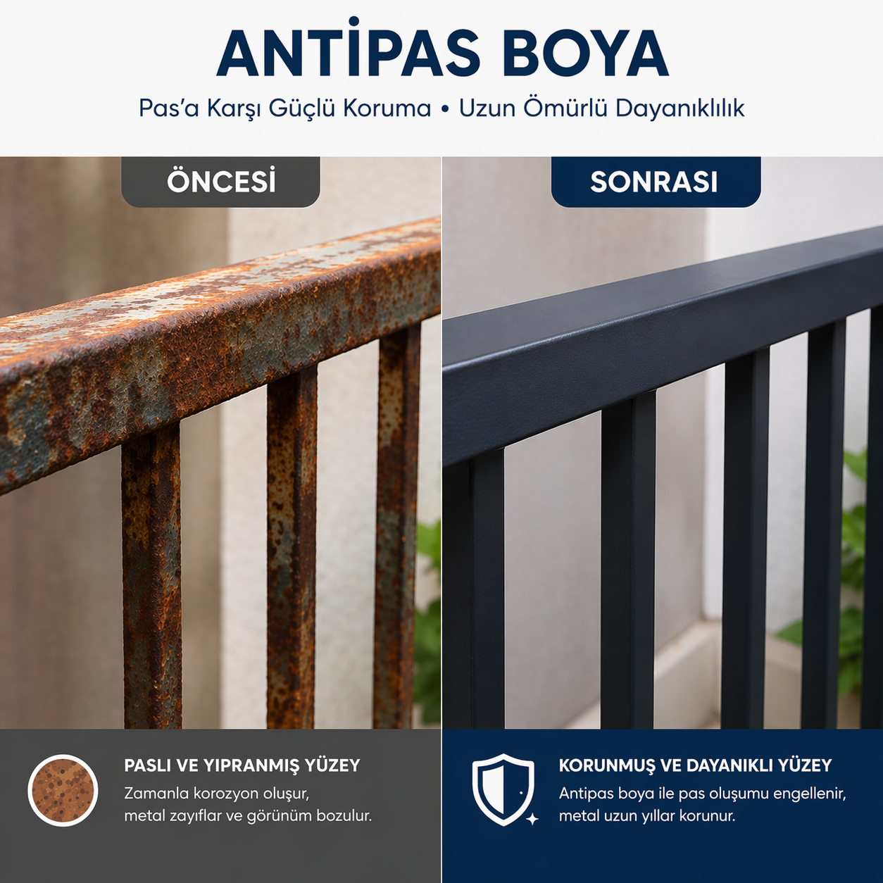 Antipas Boya – Pas Üstüne Uygulanabilen Demir, Çelik ve Metal Yüzeyler İçin Koruyucu Boya