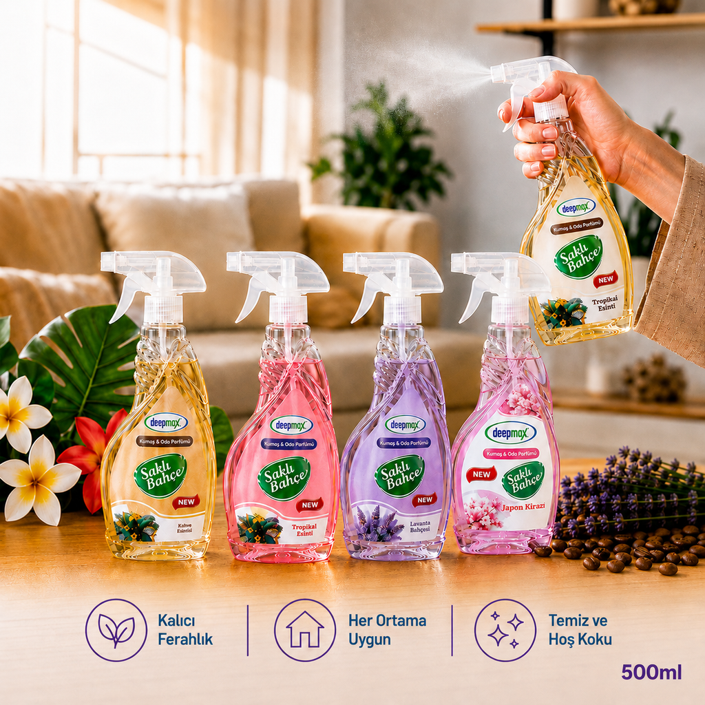Saklı Bahçe Oda ve Kumaş Parfümü Çeşitleri 500 ML/Adet