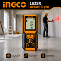 INGCO Lazer Mesafe Ölçer 60 Metre Dijital Mesafe Ölçüm Cihazı | Hassas Lazer Metre, LCD Ekran, Alan ve Hacim Hesaplama