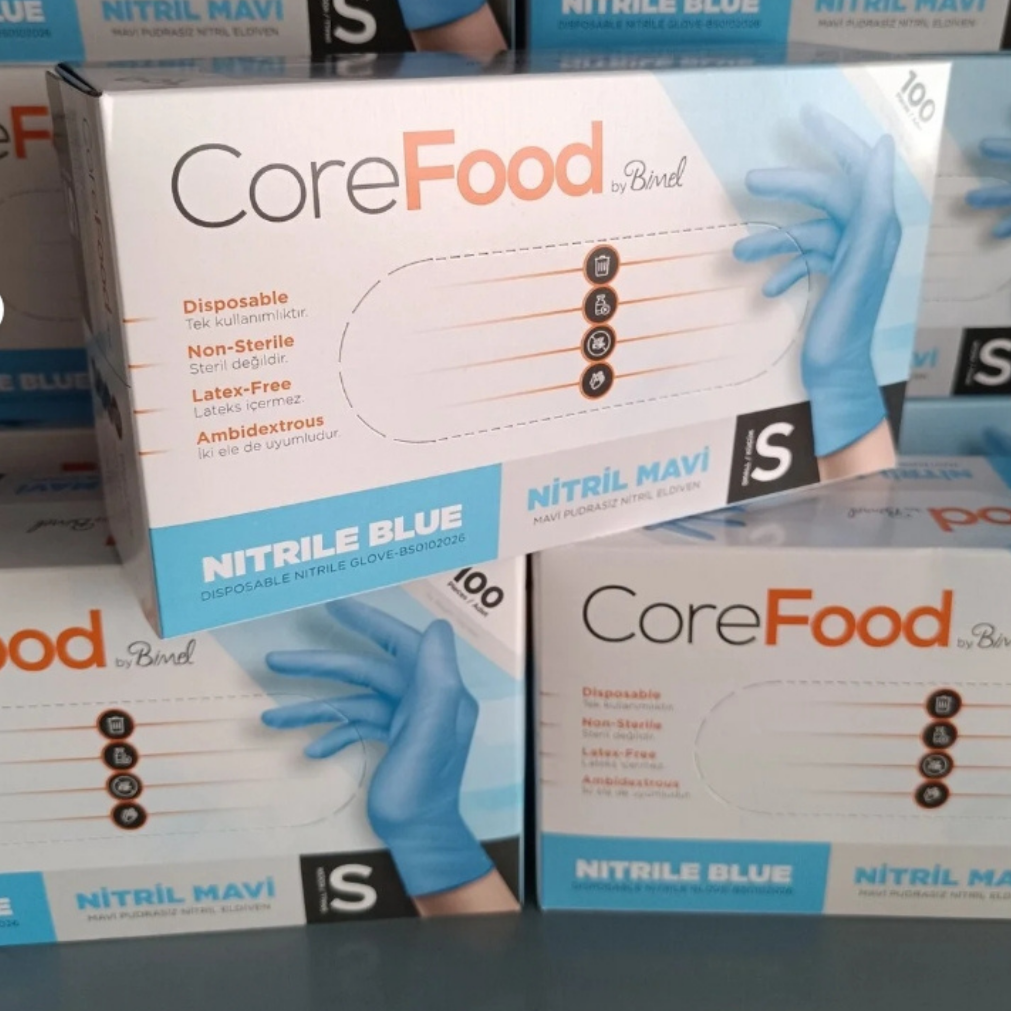 Corefood Pudrasız, Latekssiz Tek Kullanımlık Eldiven – 100 Çift