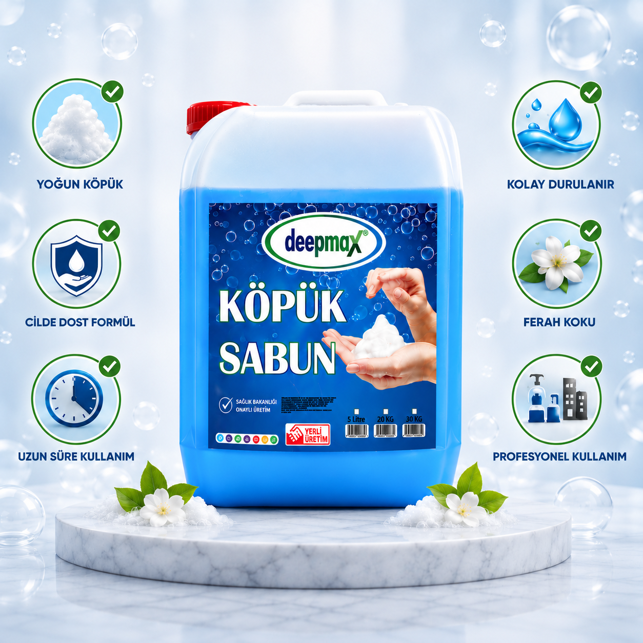 DEEPMAX| KÖPÜK SABUN - YOĞUN KÖPÜK ETKİLİ TEMİZLİK - 5KG