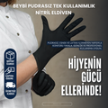 Beybi Pudrasız Tek Kullanımlık Nitril Eldiven (Latekssiz) – L, 100’lü