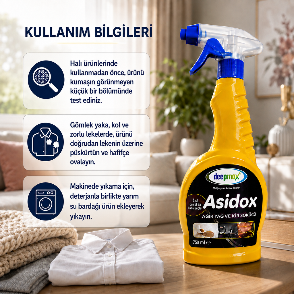 Asidox Ağır Yağ ve Kir Sökücü 750 ML