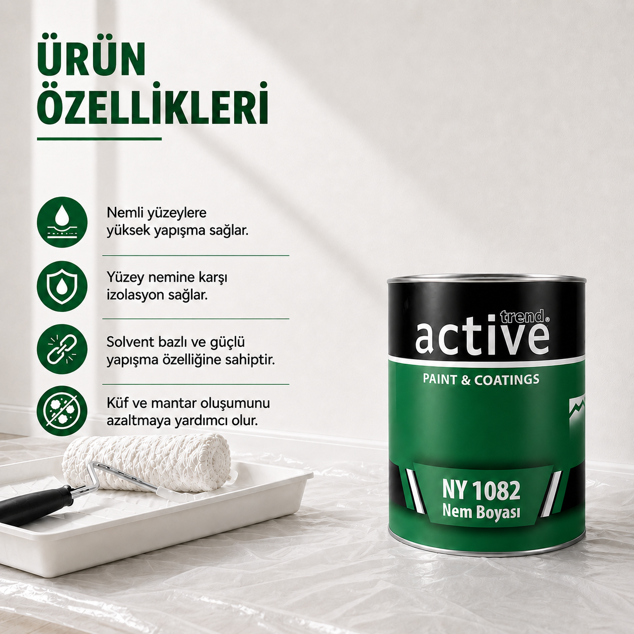 Nem & Rutubet Önleyici Duvar Boyası