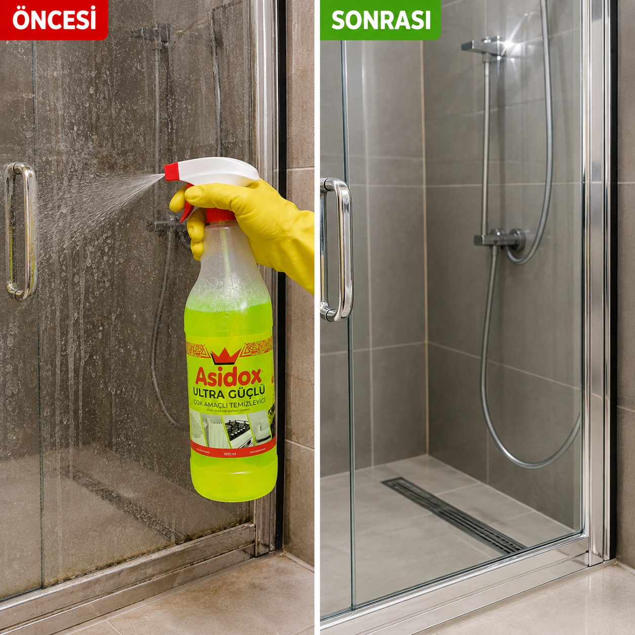 Asidox Ultra Güçlü 1000 ml Çok Amaçlı Temizlik Spreyi 1000ML