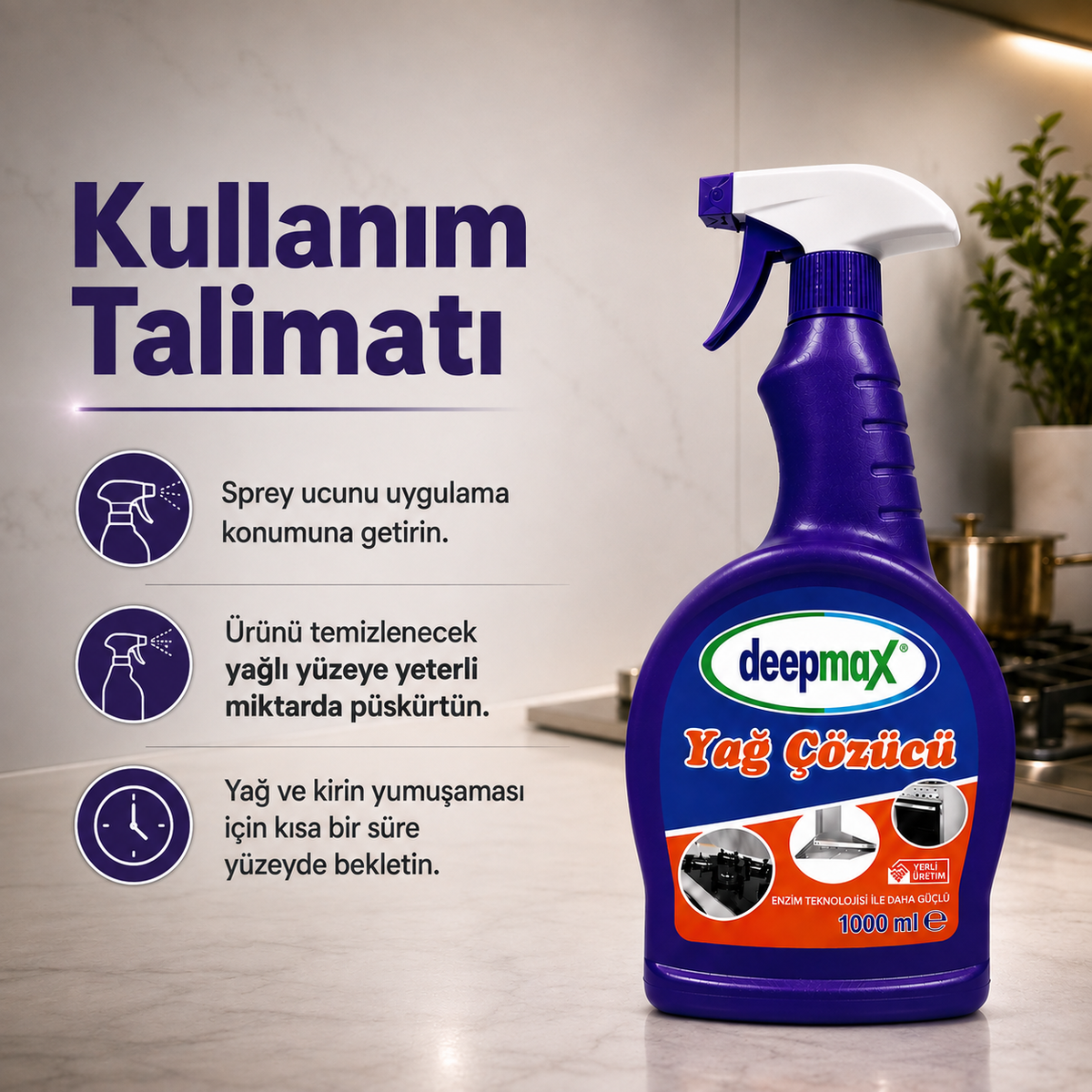ULTRA GÜÇLÜ ENZİM TEKNOLOJİLİ YAĞ ÇÖZÜCÜ -1000 ml