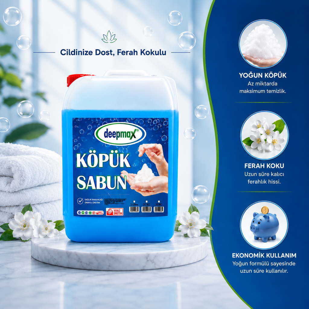 DEEPMAX| KÖPÜK SABUN - YOĞUN KÖPÜK ETKİLİ TEMİZLİK - 5KG