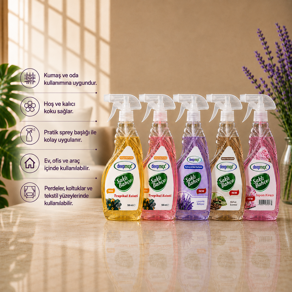 Saklı Bahçe Oda ve Kumaş Parfümü Çeşitleri 500 ML/Adet