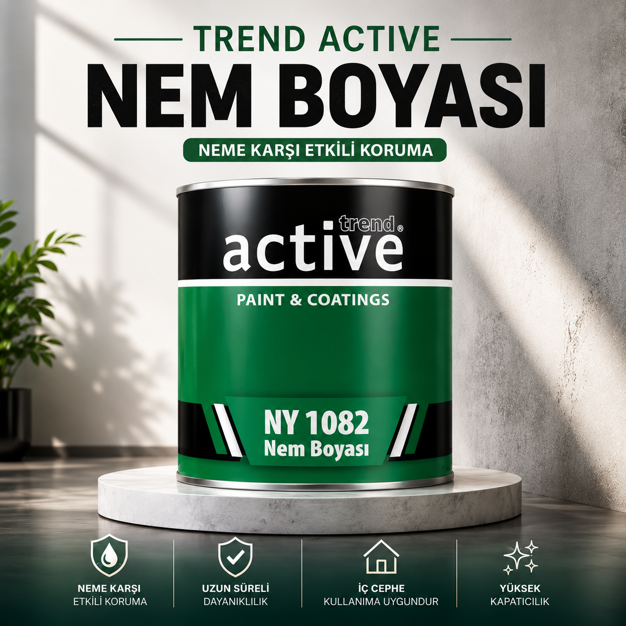 Nem & Rutubet Önleyici Duvar Boyası