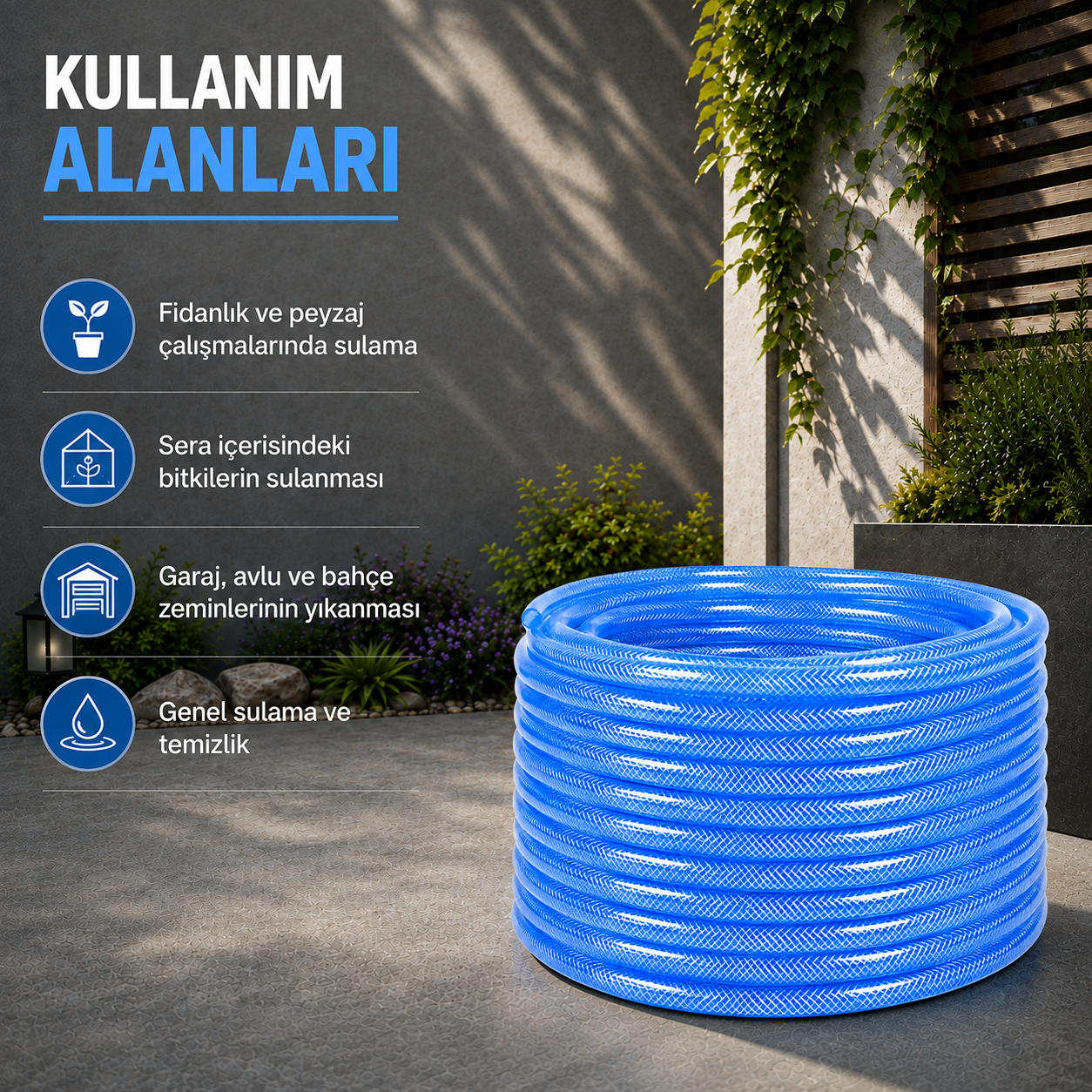 13 mm Şeffaf Örgülü Su Hortumu