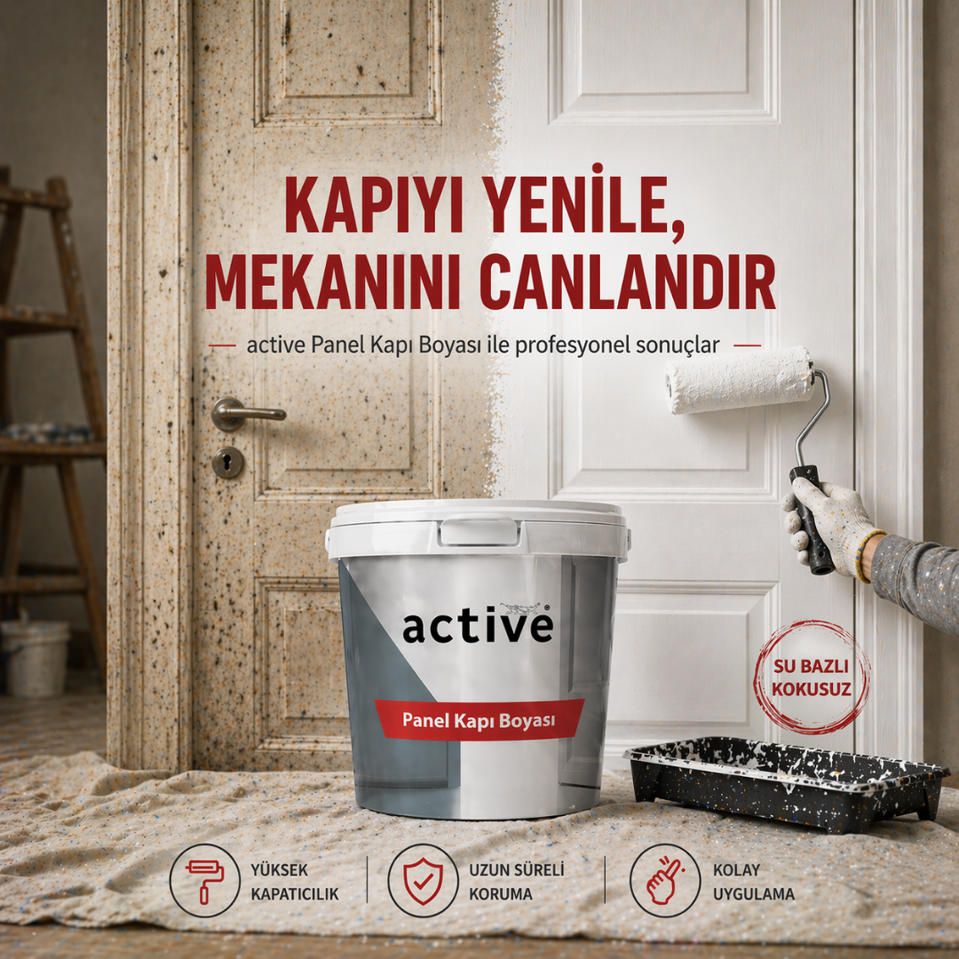 Panel Kapı Boyası – Yüksek Örtücülük Sağlayan Kokusuz Su Bazlı Panel Kapı Boyası - Beyaz Renk