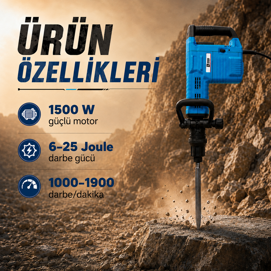 CATPOWER 7911 Profesyonel 1500W Elektrikli Kırıcı – Beton ve Duvar İçin Yüksek Darbe Gücü