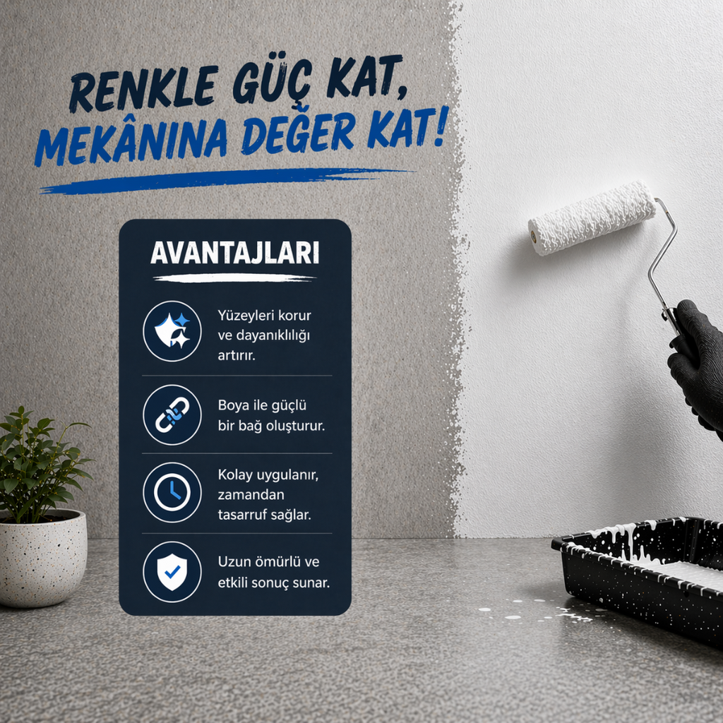 Yüksek Performanslı Dolgulu İç Cephe Geçiş Astarı - Beyaz Renk