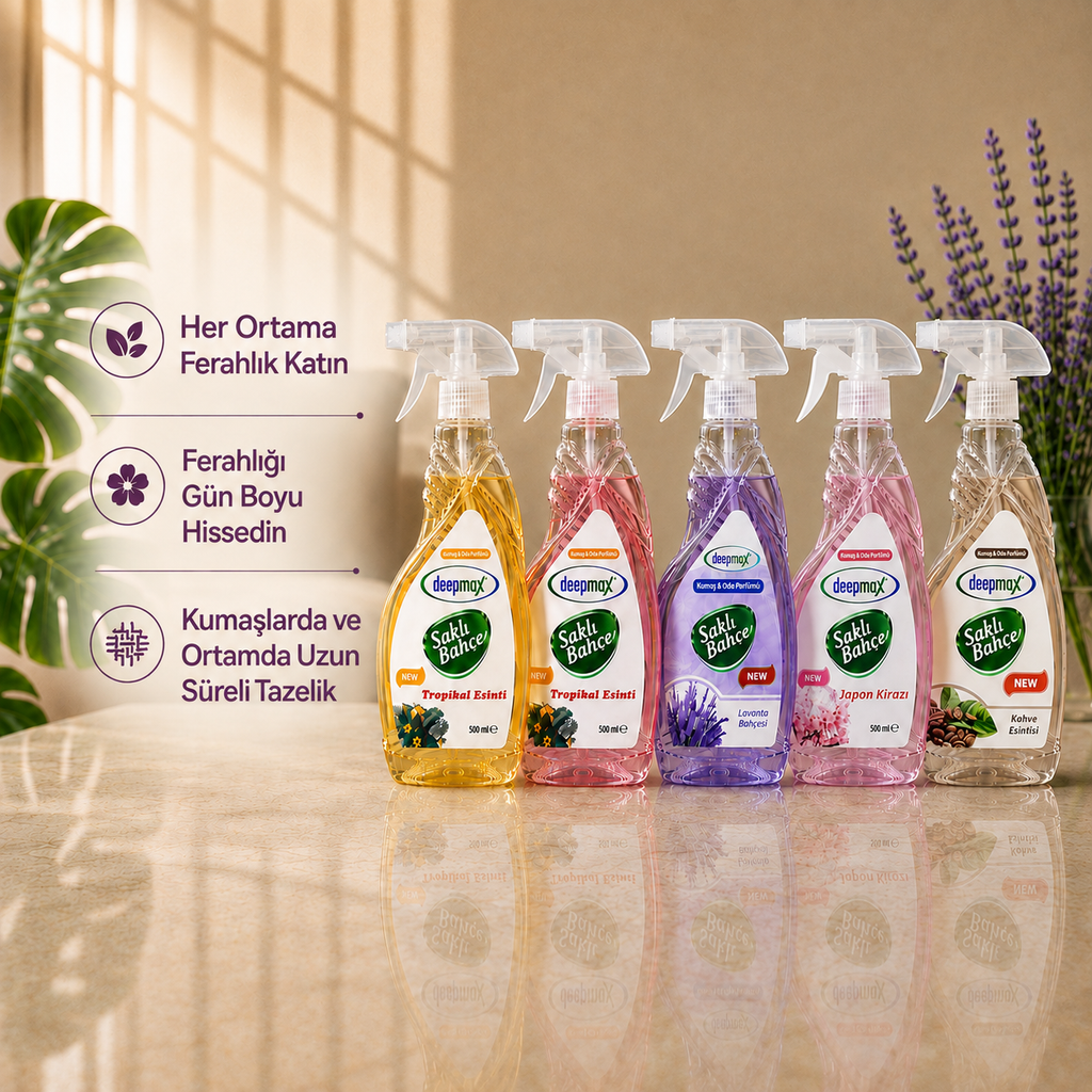 Saklı Bahçe Oda ve Kumaş Parfümü Çeşitleri 500 ML/Adet