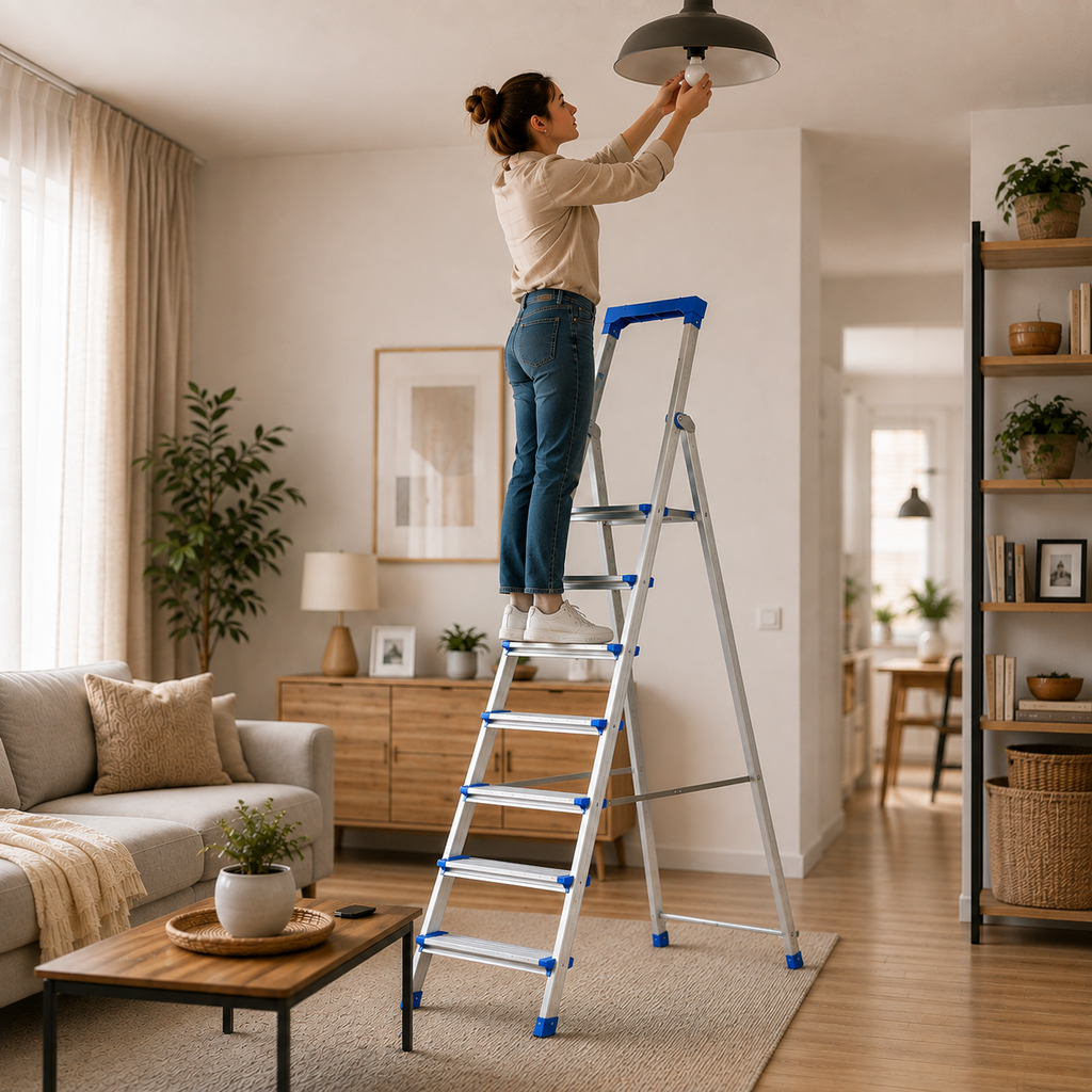 Perilla Alüminyum Katlanır Ev Tipi Merdiven 4+1, 5+1, 6+1 ve 7+1 Basamak Seçenekli