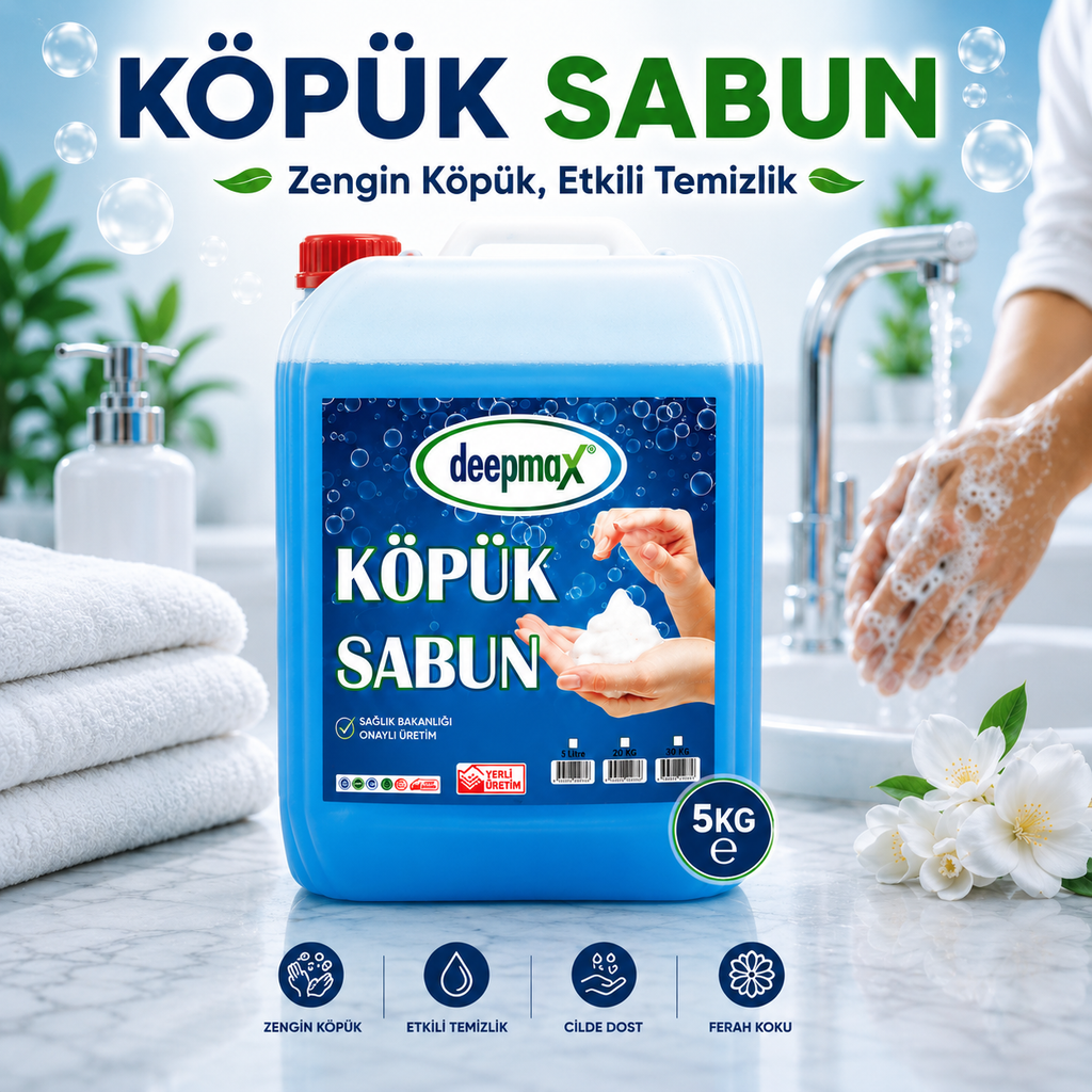 DEEPMAX| KÖPÜK SABUN - YOĞUN KÖPÜK ETKİLİ TEMİZLİK - 5KG