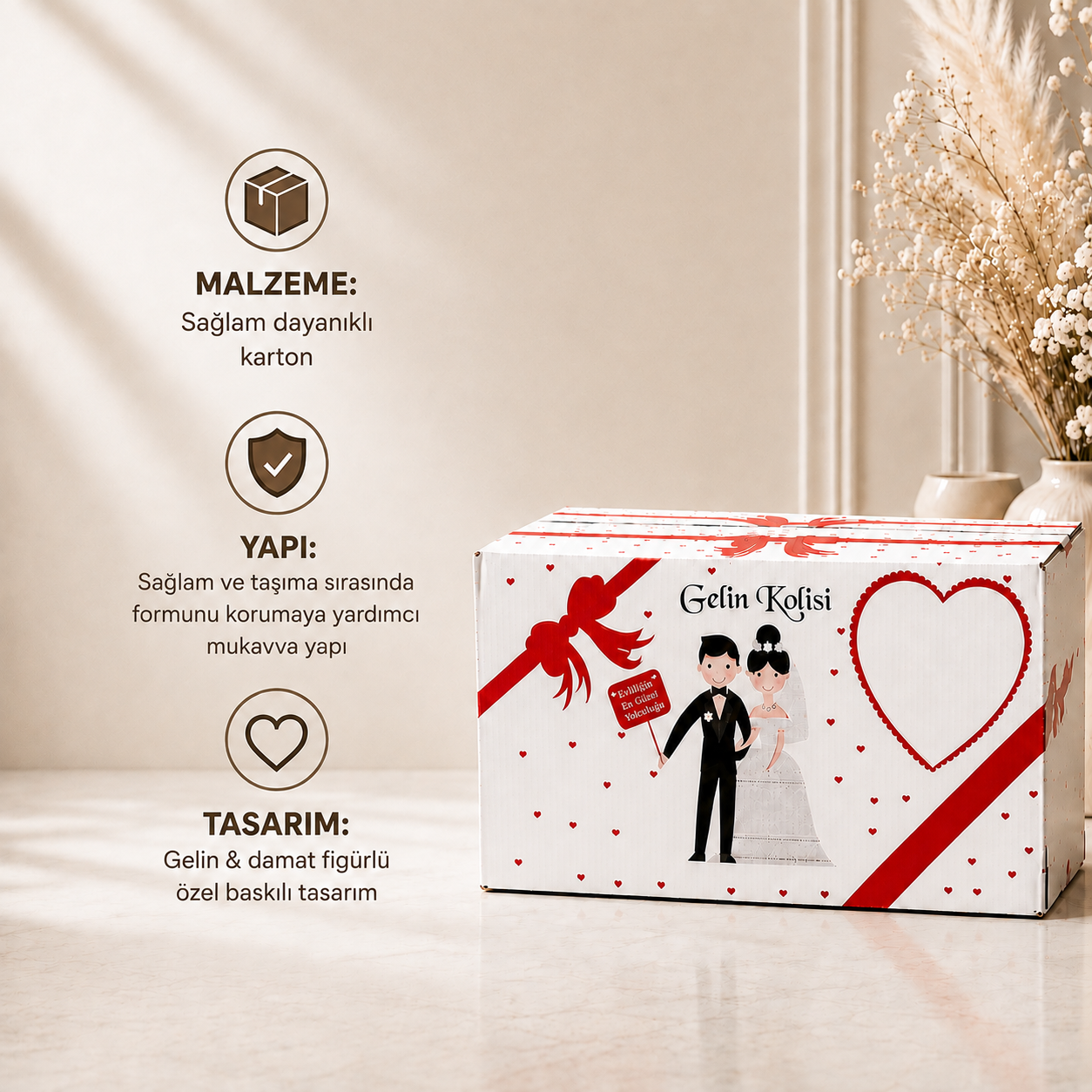 BASKILI GELİN & ÇEYİZ KOLİSİ  60x38x30