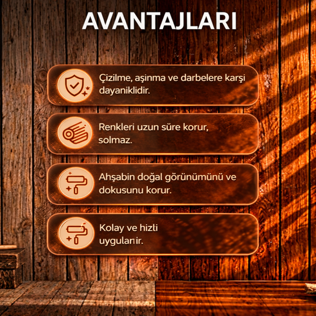 Çizilme ve Aşınmaya Dayanıklı Renkli Ahşap Verniği – Profesyonel Koruma