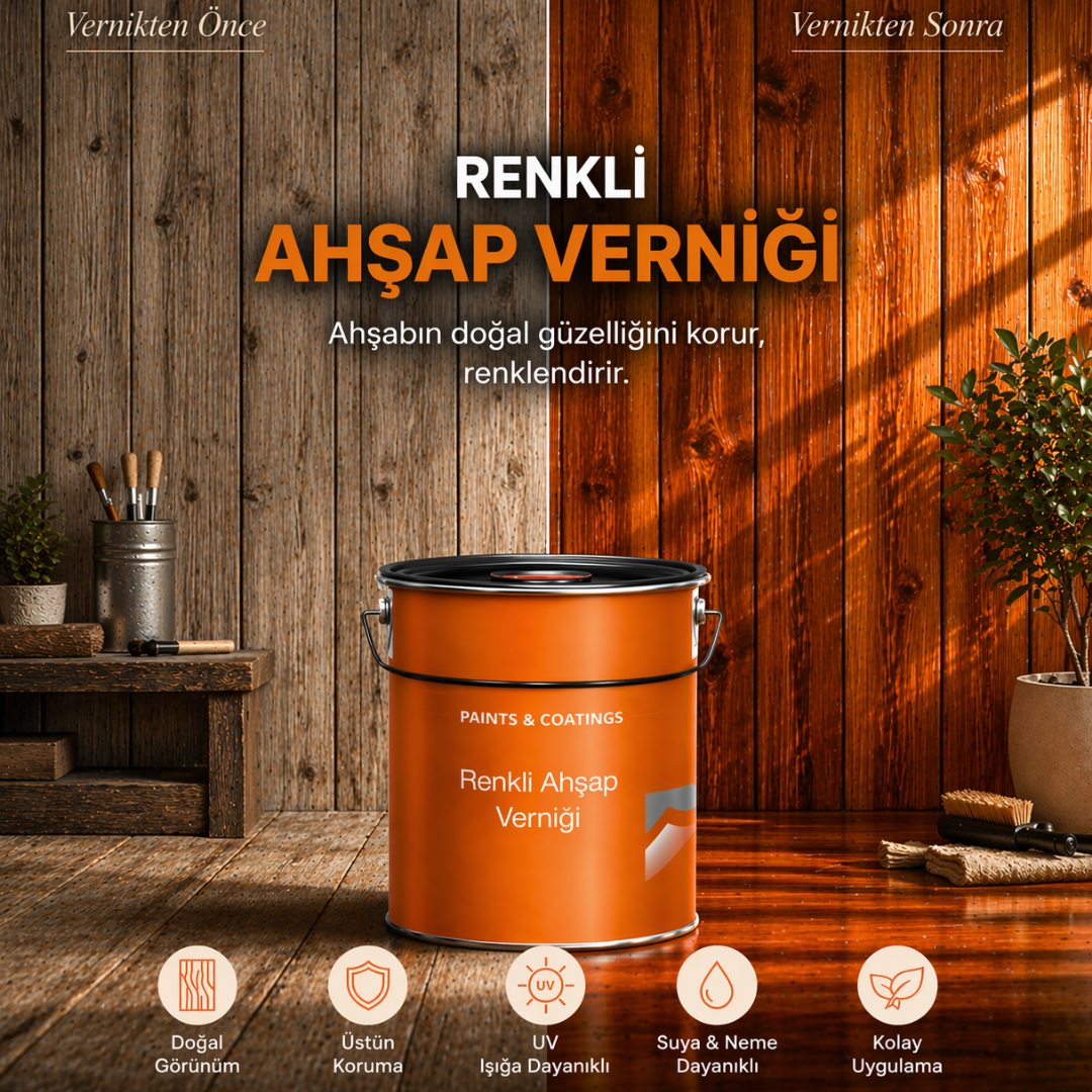 Çizilme ve Aşınmaya Dayanıklı Renkli Ahşap Verniği – Profesyonel Koruma