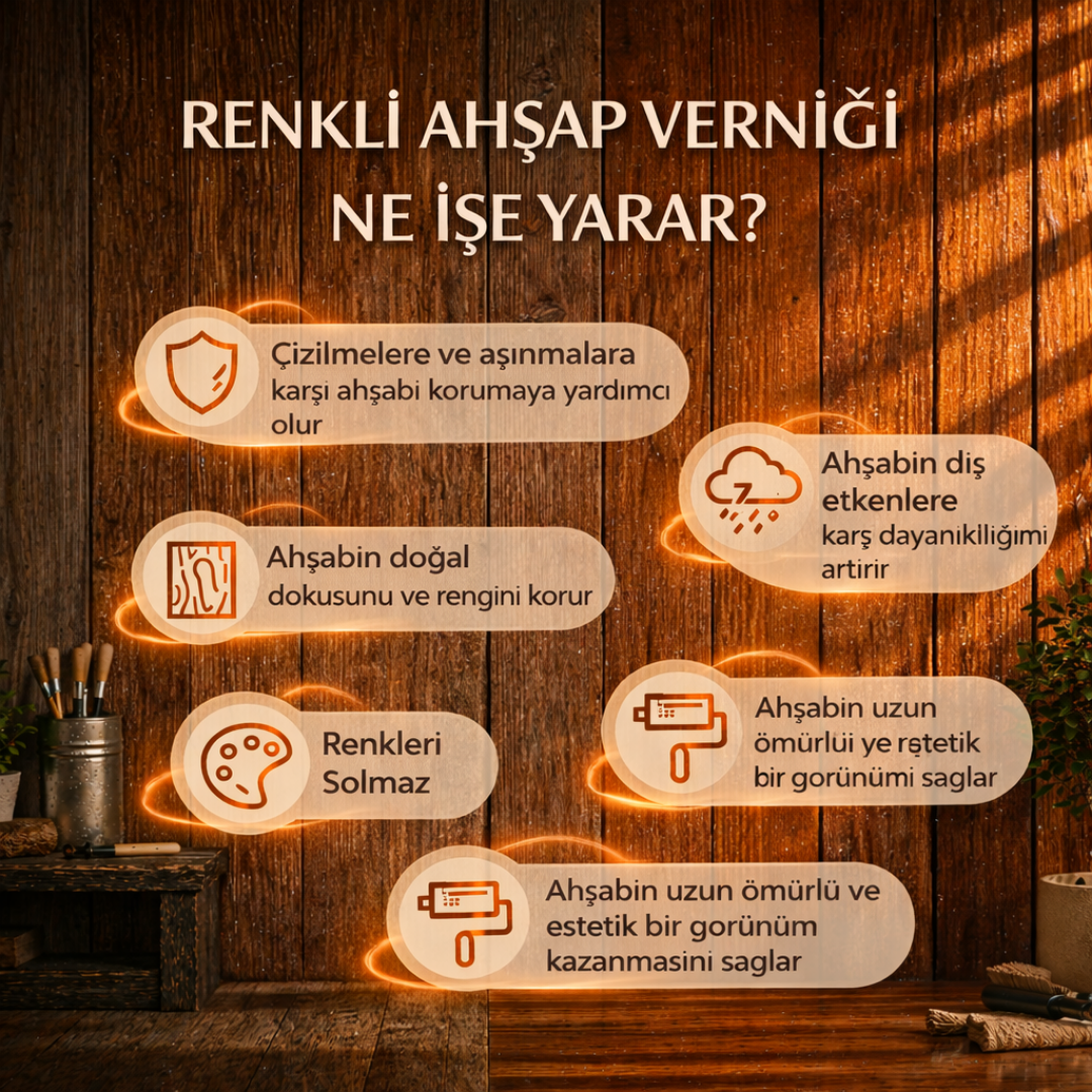Çizilme ve Aşınmaya Dayanıklı Renkli Ahşap Verniği – Profesyonel Koruma