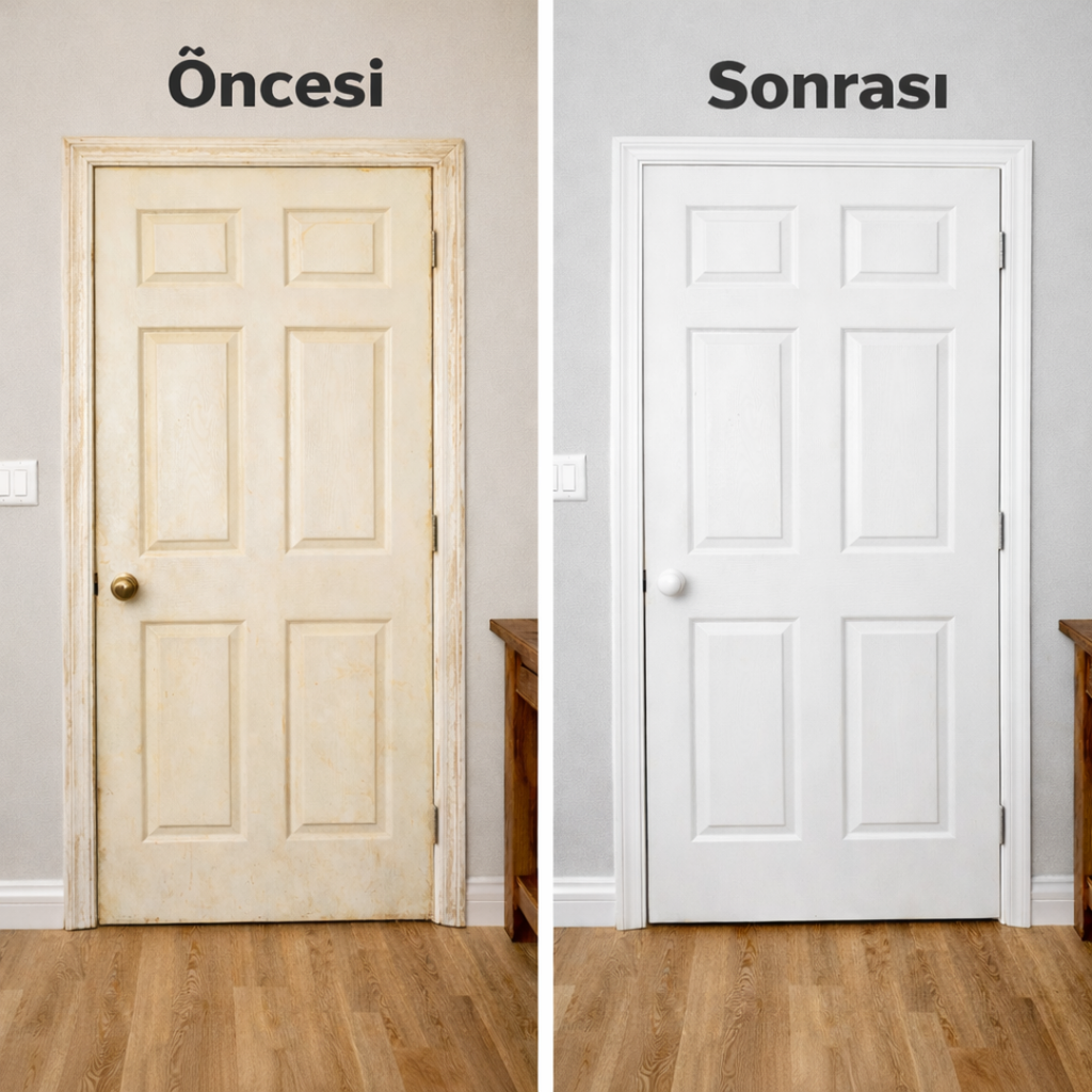Panel Kapı Boyası – Yüksek Örtücülük Sağlayan Kokusuz Su Bazlı Panel Kapı Boyası - Beyaz Renk