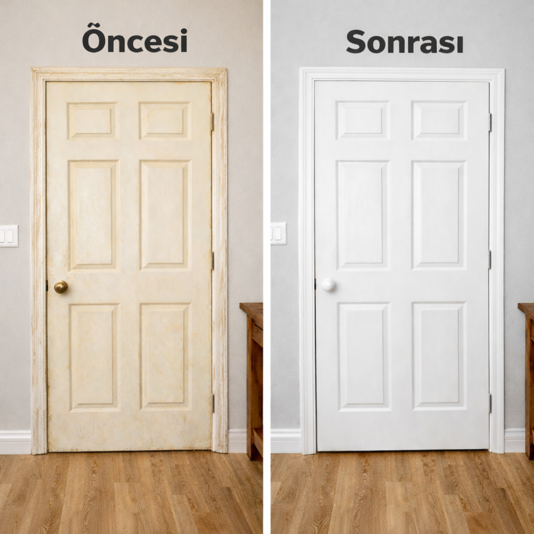 Panel Kapı Boyası – Yüksek Örtücülük Sağlayan Kokusuz Su Bazlı Panel Kapı Boyası - Beyaz Renk