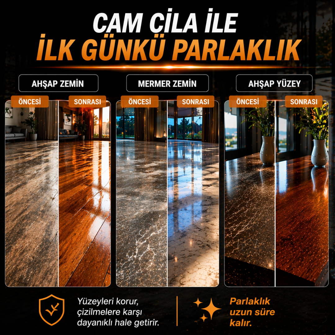 Çizilmeye Dayanıklı Şeffaf Cam Cila  – Kolay Uygulama, Güçlü Koruma