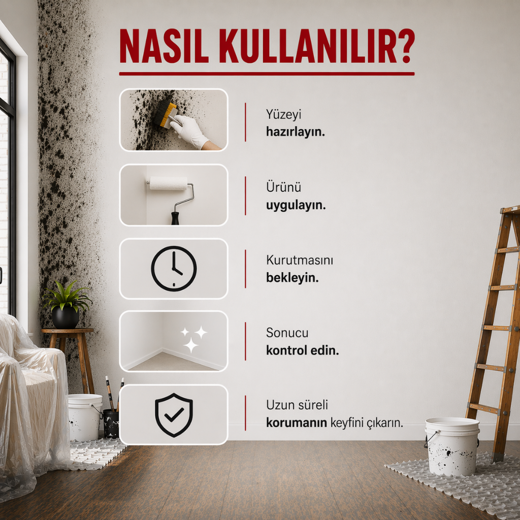 Active İs Kapatan Boya – Lekeli ve İsli Yüzeyleri Tek Katta Kapatan Beyaz Mat Boya