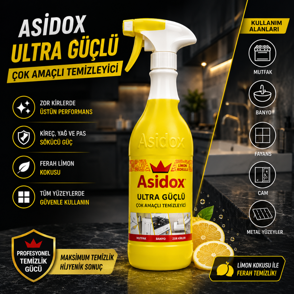 ASİDOX 10’lu Temizlik Seti (5 + 5) – Çok Amaçlı + Kireç & Pas Çözücü Ekonomik Paket
