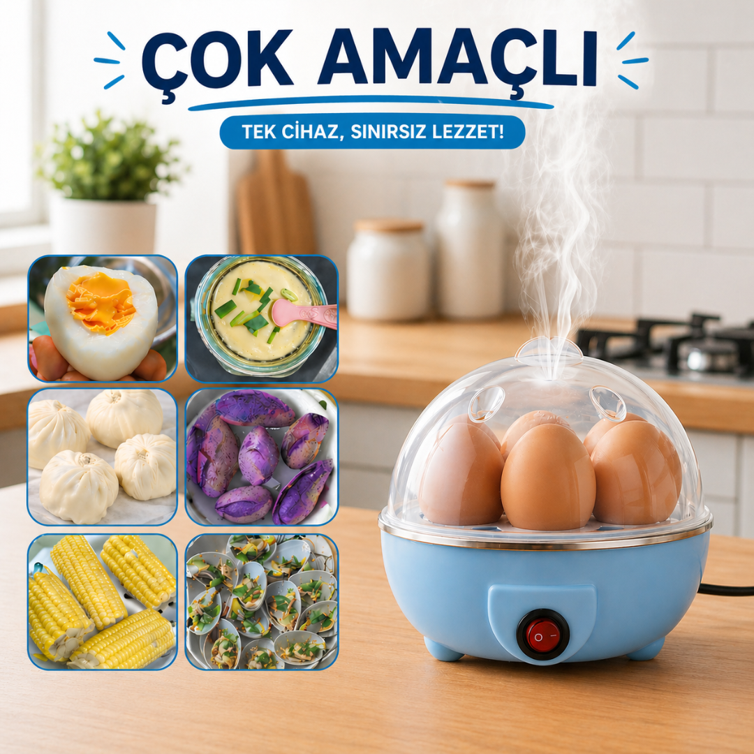 Pratik Elektirikli Yumurta Haşlama Makinesi - 7 yumurta kapasiteli