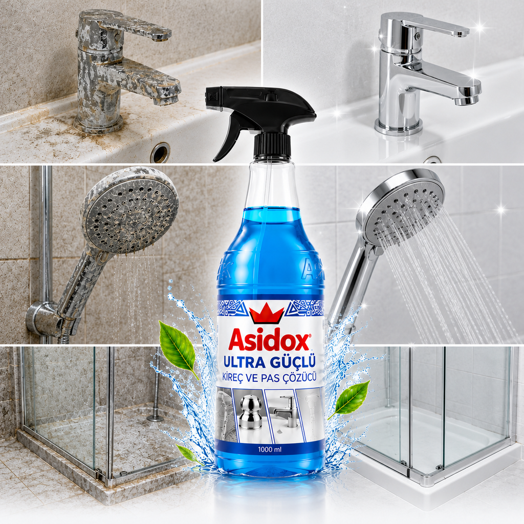 ASİDOX ULTRA GÜÇLÜ OVALAMA GEREKTİRMEYEN KİREÇ VE PAS ÇÖZÜCÜ-1000ml