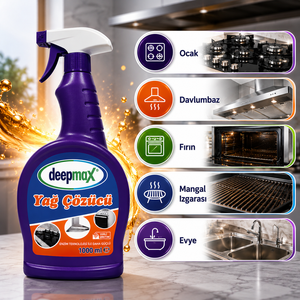DEEPMAX ULTRA GÜÇLÜ ENZİM TEKNOLOJİLİ YAĞ ÇÖZÜCÜ -1000 ml