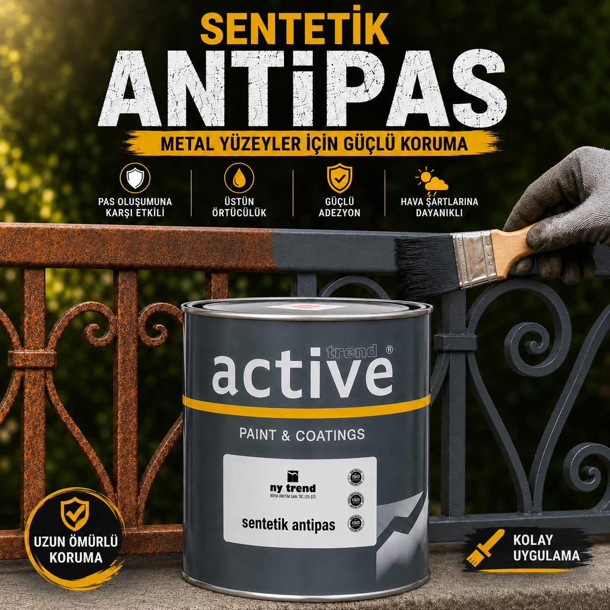 Antipas Boya – Pas Üstüne Uygulanabilen Demir, Çelik ve Metal Yüzeyler İçin Koruyucu Boya