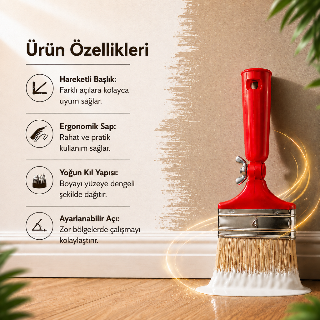 Ayarlanabilir Hareketli Başlıklı Akrobat Fırça No:04