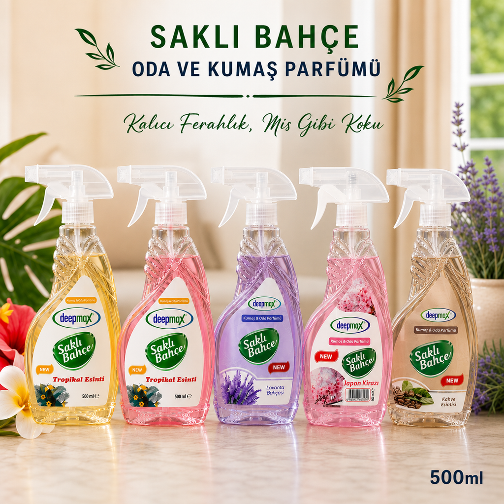 Saklı Bahçe Oda ve Kumaş Parfümü Çeşitleri 500 ML/Adet