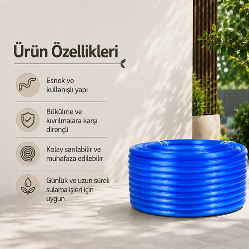 13 mm Silikonlu  PVC Bahçe Hortumu – Profesyonel Sulama ve Su Hortumu