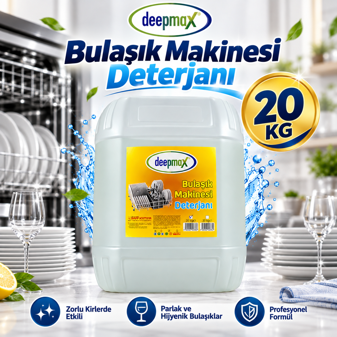20 KG Endüstriyel Bulaşık Makinesi Deterjanı – Profesyonel Güçlü Temizlik