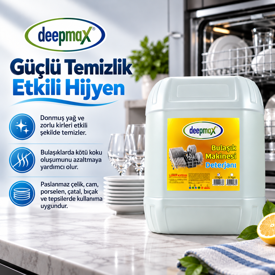 20 KG Endüstriyel Bulaşık Makinesi Deterjanı – Profesyonel Güçlü Temizlik