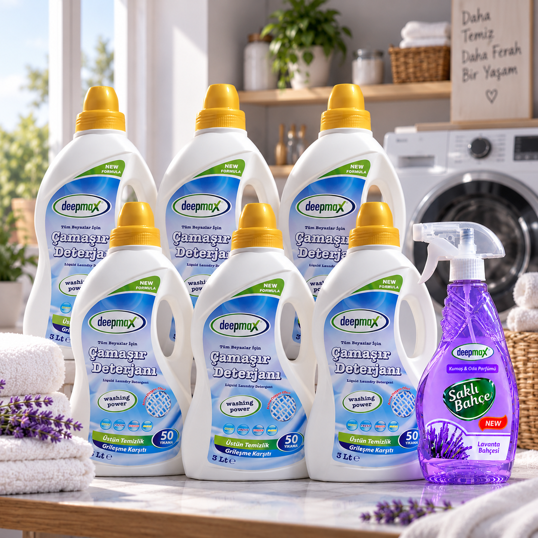Tüm Beyazlar İçin Çamaşır Deterjanı 3 L x 6 Adet / Oda & Kumaş Parfümü Hediyeli