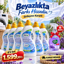 Tüm Beyazlar İçin Çamaşır Deterjanı 3 L x 6 Adet / Oda & Kumaş Parfümü Hediyeli