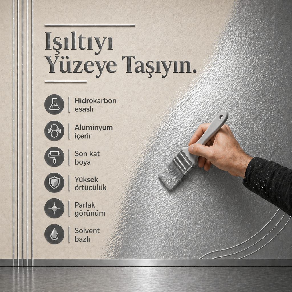 Uzun Ömürlü Yaldız Efektli Alüminyum Boya-Gümüş
