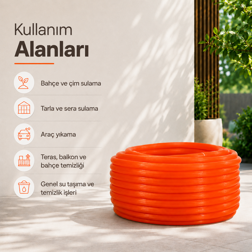 13 mm Silikonlu  PVC Bahçe Hortumu – Profesyonel Sulama ve Su Hortumu