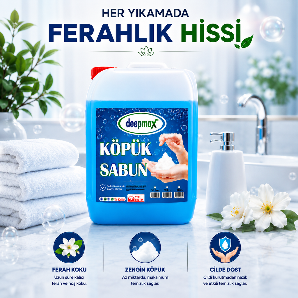 DEEPMAX| KÖPÜK SABUN - YOĞUN KÖPÜK ETKİLİ TEMİZLİK - 5KG