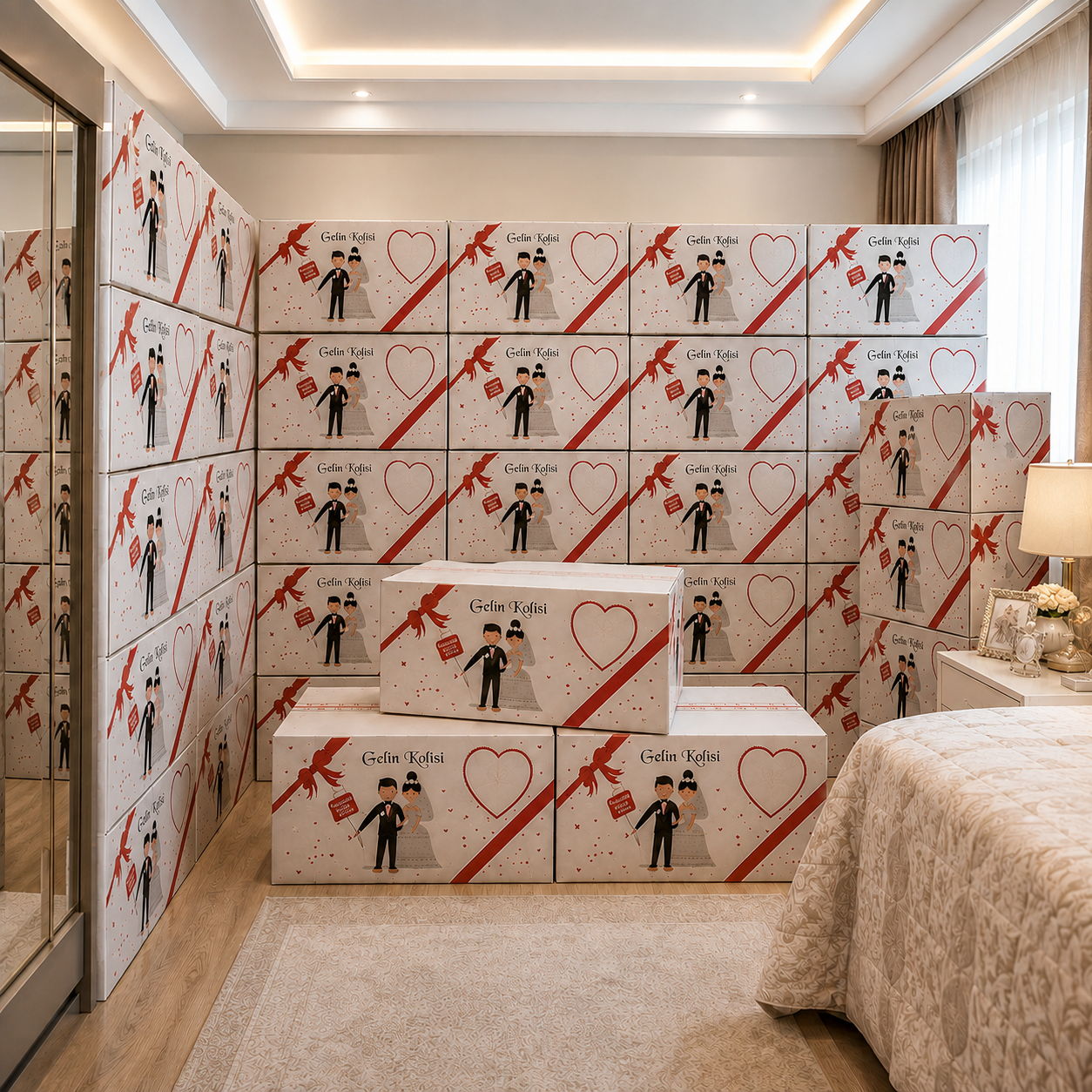 BASKILI GELİN & ÇEYİZ KOLİSİ  60x38x30