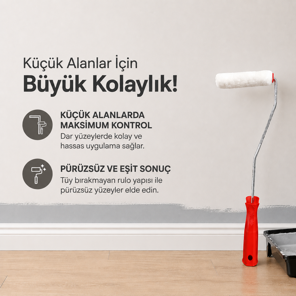Köşeler ve Dar Alanlar İçin Parmak Rulo Fırça
