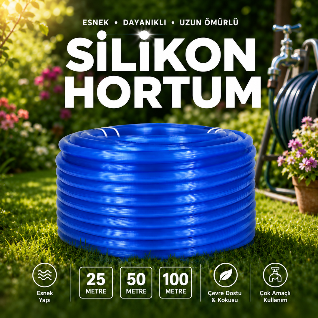 13 mm Silikonlu  PVC Bahçe Hortumu – Profesyonel Sulama ve Su Hortumu
