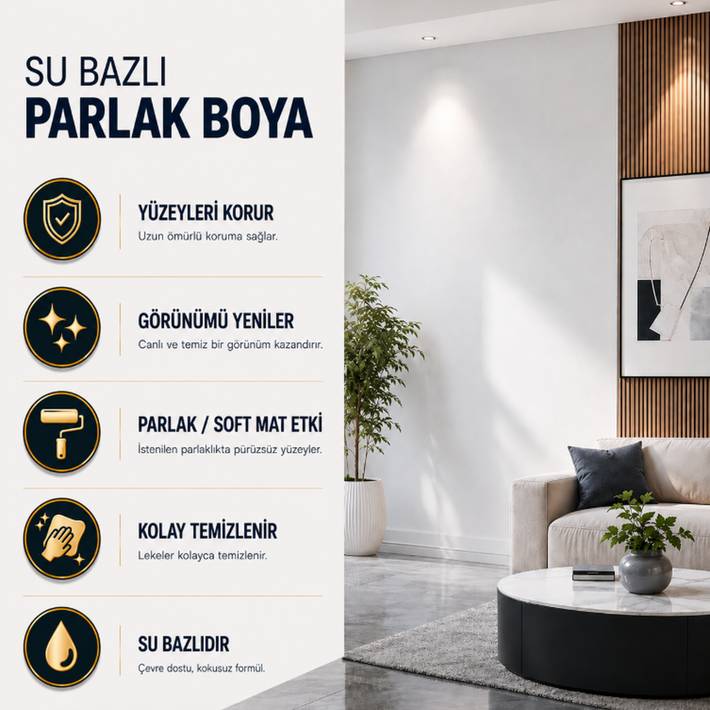 Ahşap, Duvar ve Metal Yüzeyler İçin Boya – Active Trend Su Bazlı Saf Akrilik, Mat & Parlak Seçenekli